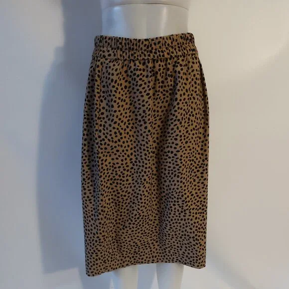 NWT Womens J. Crew Camel Brown Black Straight Pencil Midi Skirt M - Picture 1 of 6